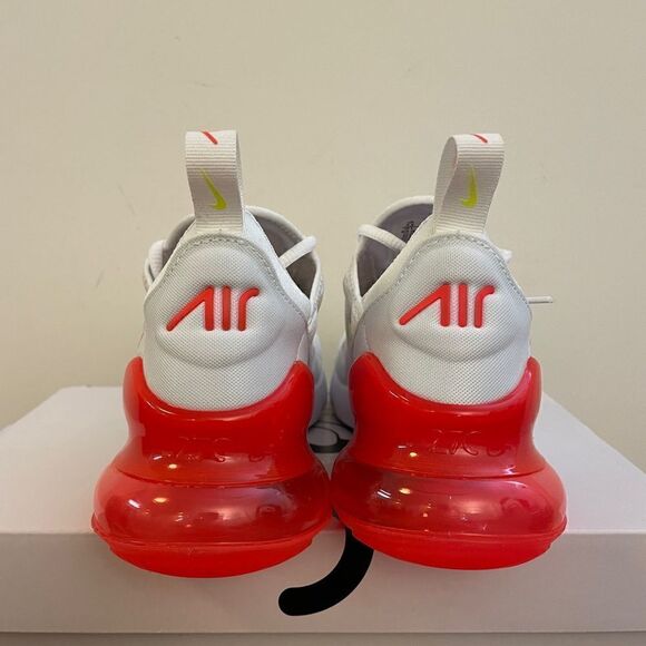 Nike Air Max 270 White/Volt-Bright Crimson US Women 7.5/UK 5/EU 38.5(AH6789-114) - Picture 7 of 13